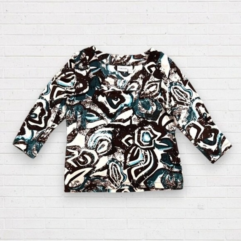 Chico's Multicolor Abstract Top - image 2